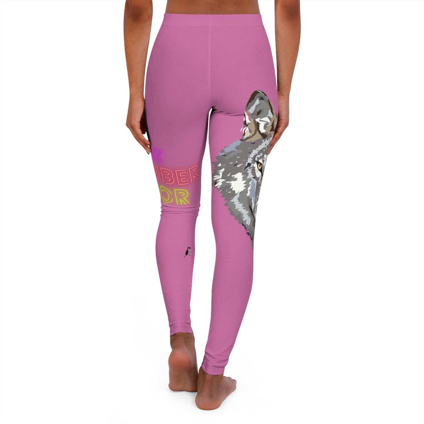 Women's Spandex Leggings: Wolves Lite Pink