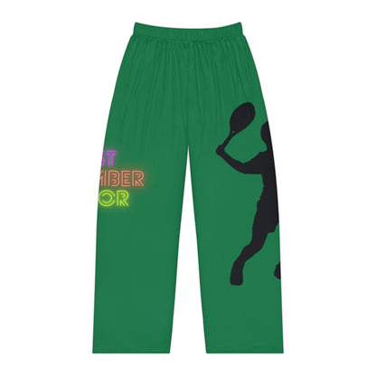 Pambabaeng Pajama Pants: Tennis Dark Green 