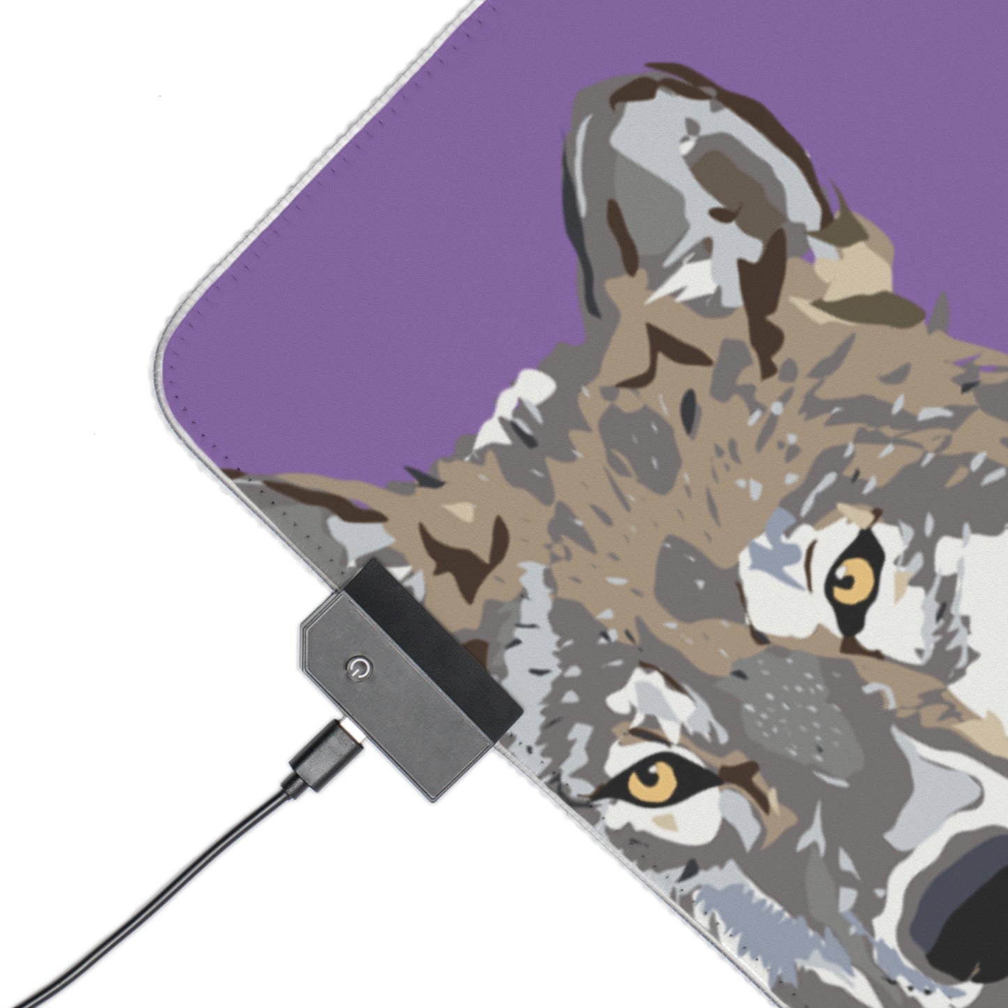 LED Gaming Mouse Pad: Wolves Lite Purple