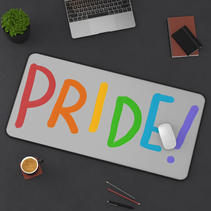 Desk Mat: LGBTQ Pride Lite Grey