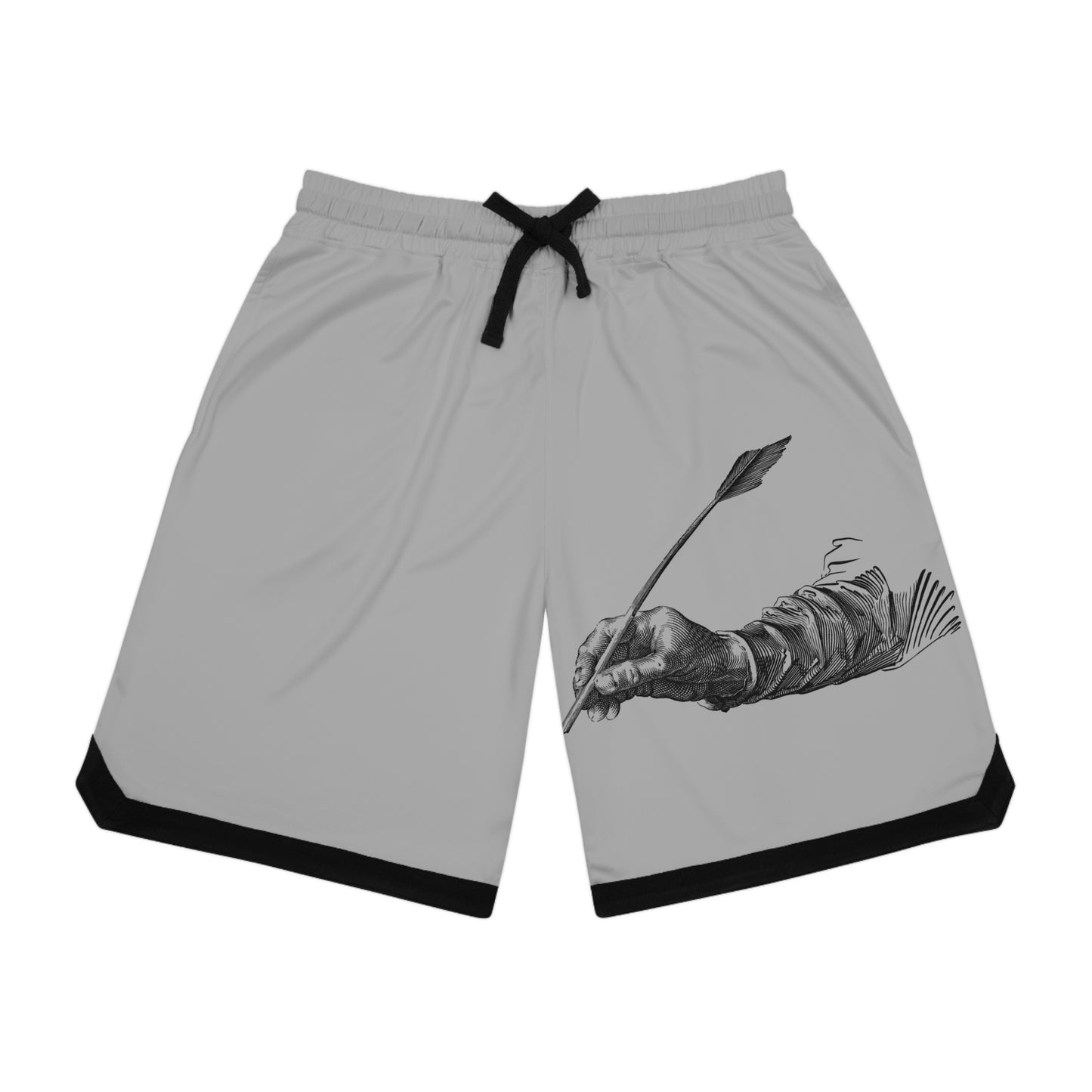 Basketball Rib Shorts: Writing Lite Grey