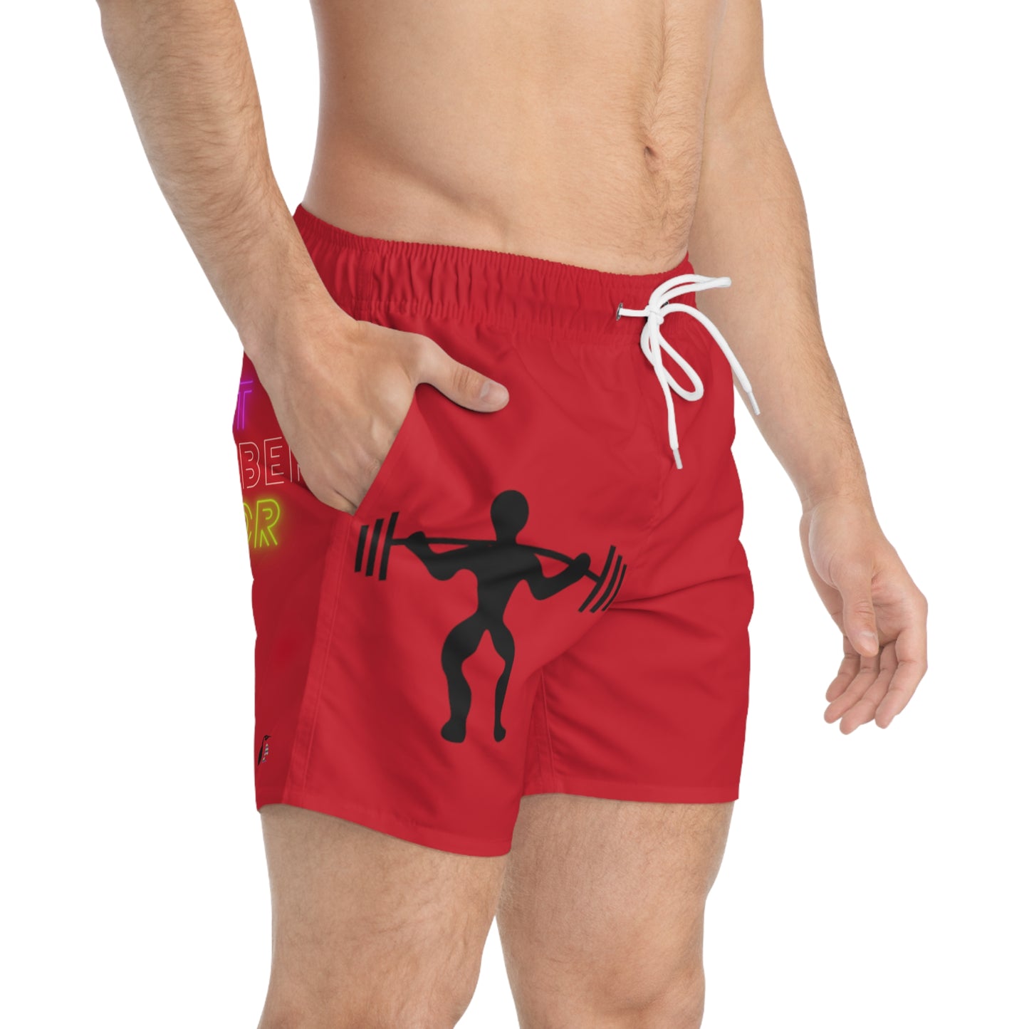 Swim Trunks: Weightlifting Dark Red