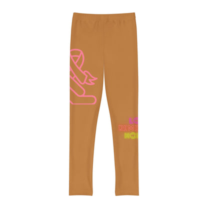 Youth Full-Length Leggings: Fight Cancer Lite Brown