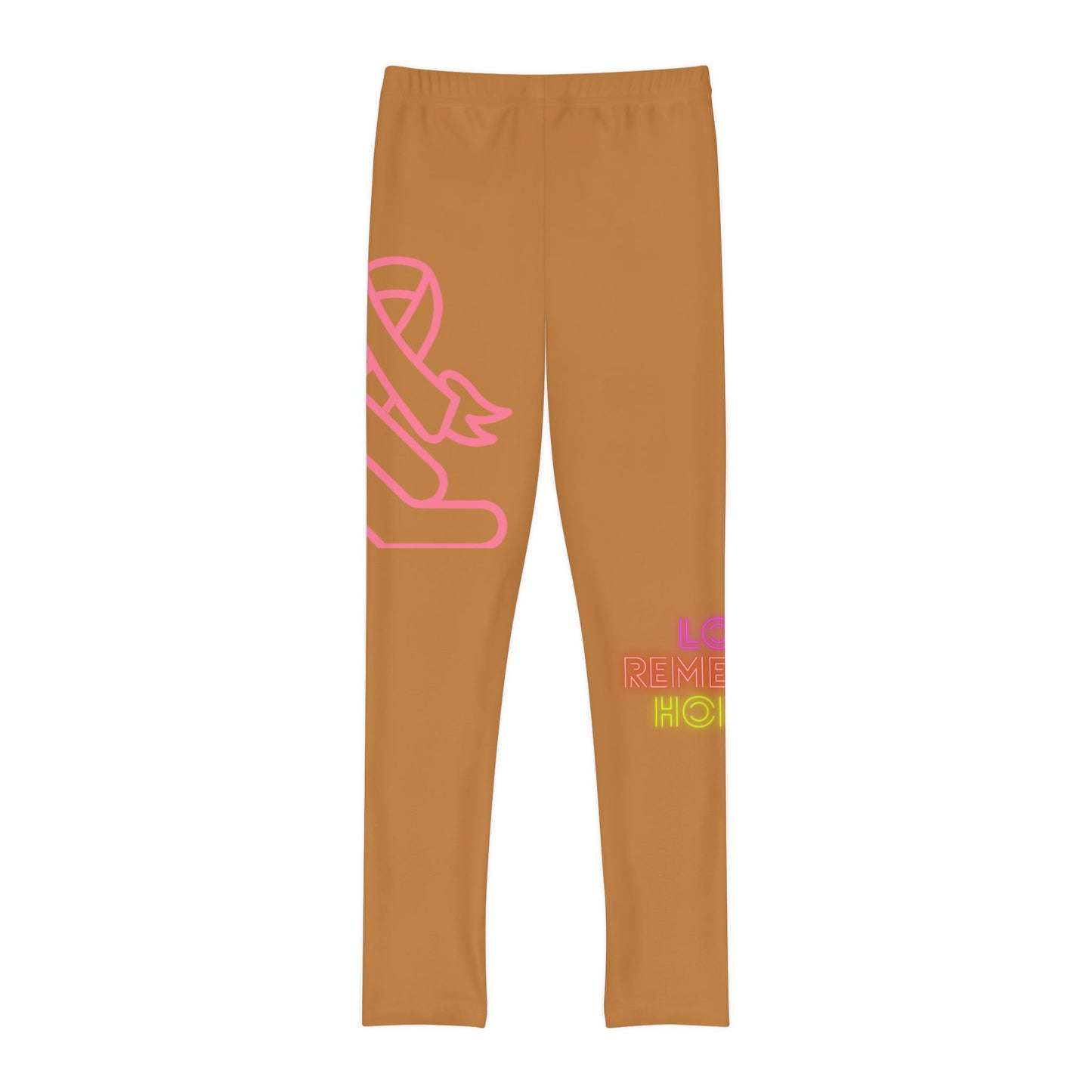 Youth Full-Length Leggings: Fight Cancer Lite Brown