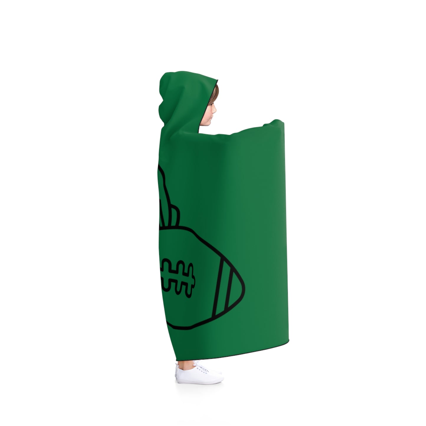 Hooded Blanket: Football Dark Green