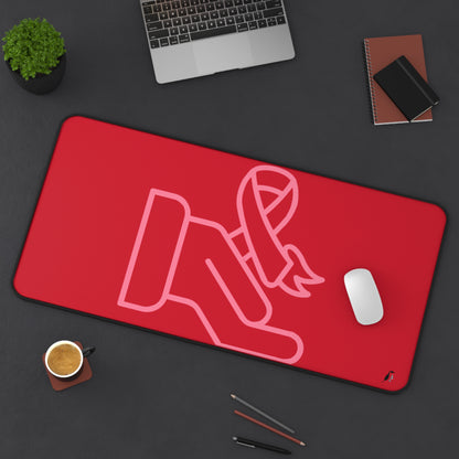 Desk Mat: Fight Cancer Dark Red