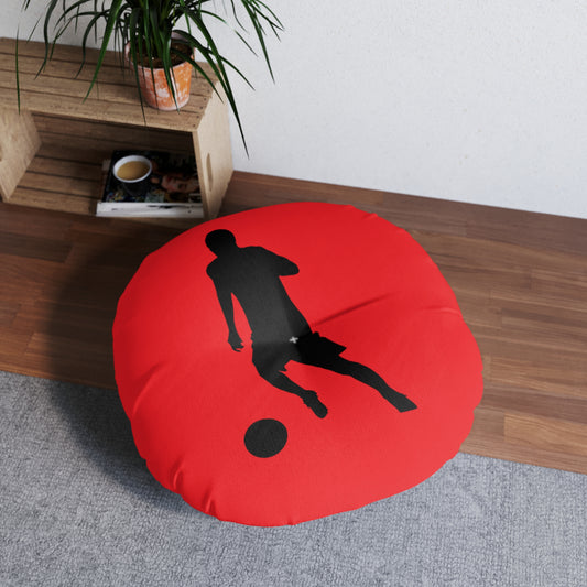 Tufted Floor Pillow, Round: Soccer Red