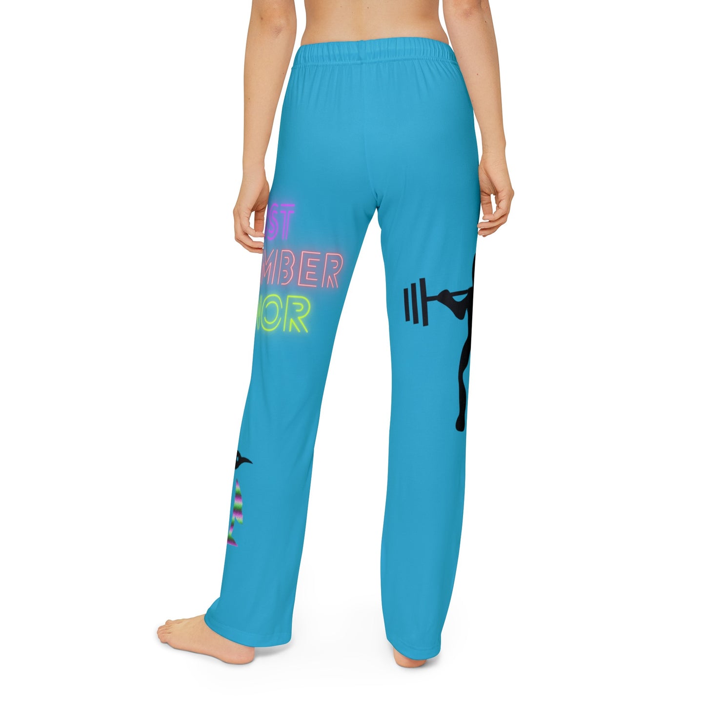 Kids Pajama Pants: Weightlifting Turquoise