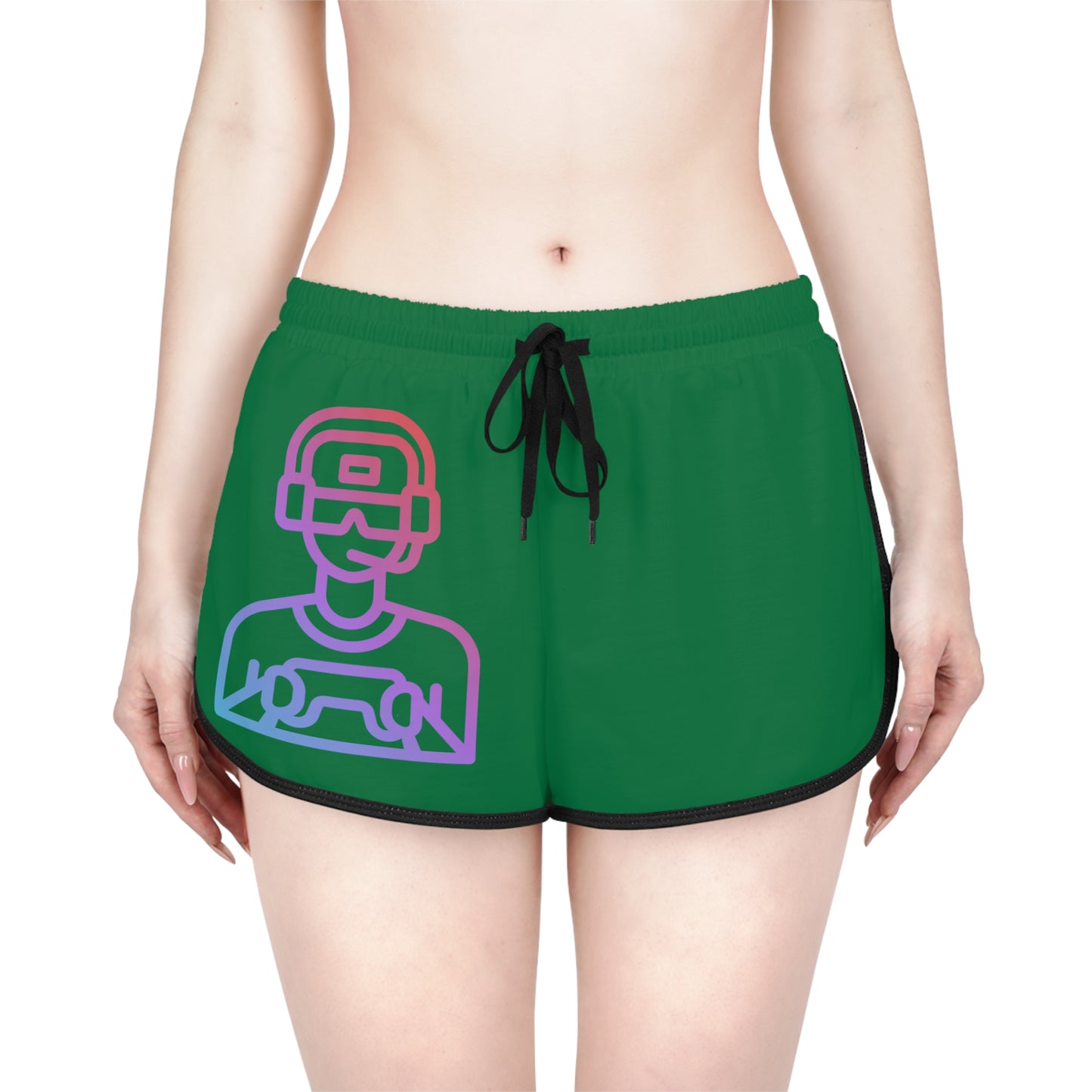 Women's Relaxed Shorts: Gaming Dark Green