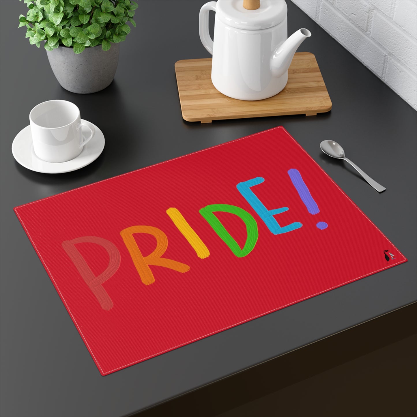 Placemat, 1pc: LGBTQ Pride Dark Red