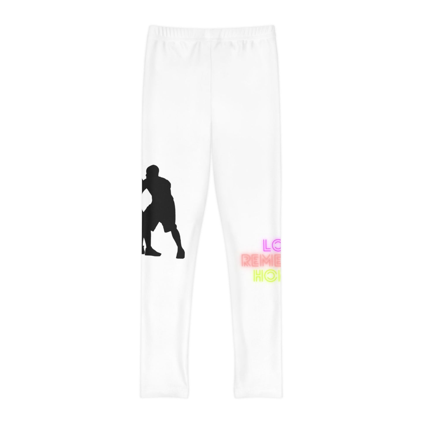 Youth Full-Length Leggings: Basketball White