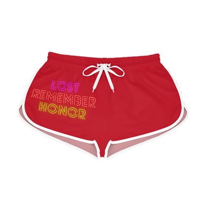 Women's Relaxed Shorts: Lost Remember Honor Dark Red