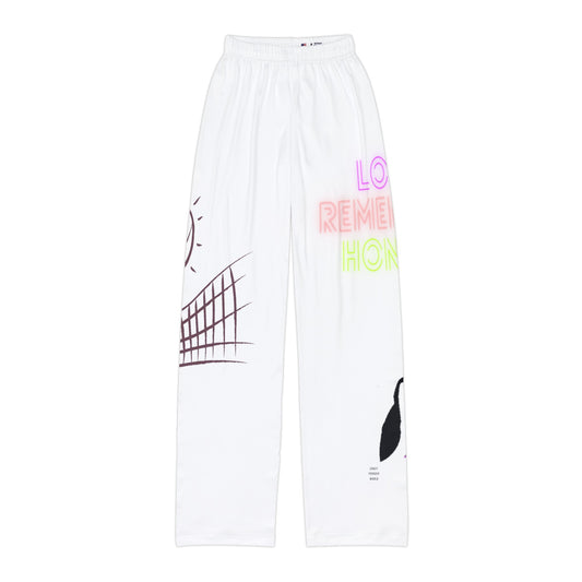 Kids Pajama Pants: Volleyball White