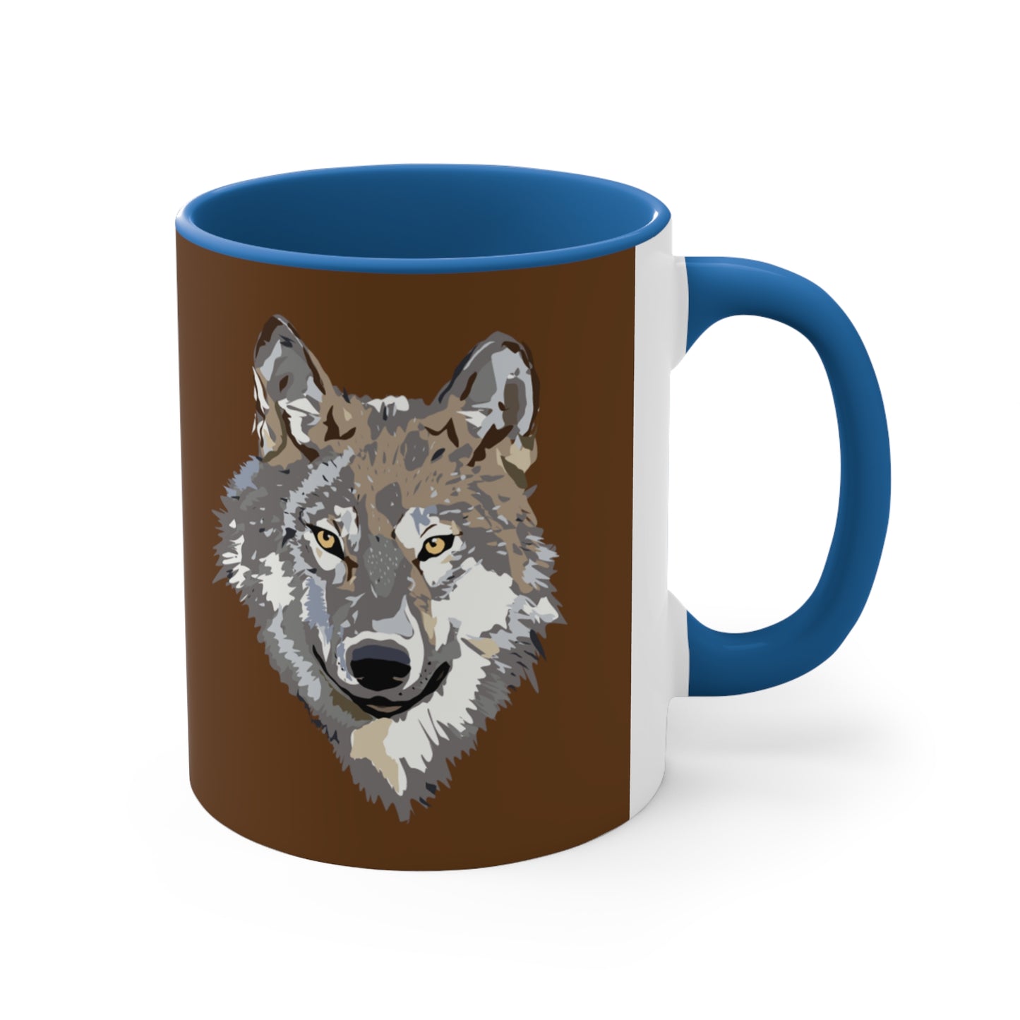Accent Coffee Mug, 11oz: Wolves Brown