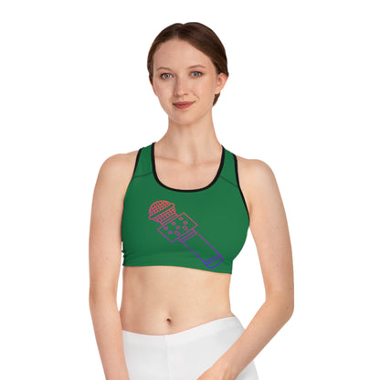 Sports Bra: Music Dark Green