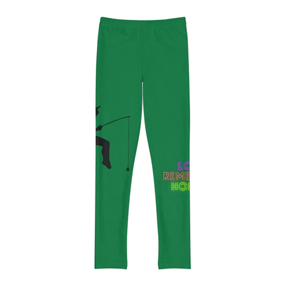 Youth Full-Length Leggings: Fishing Dark Green