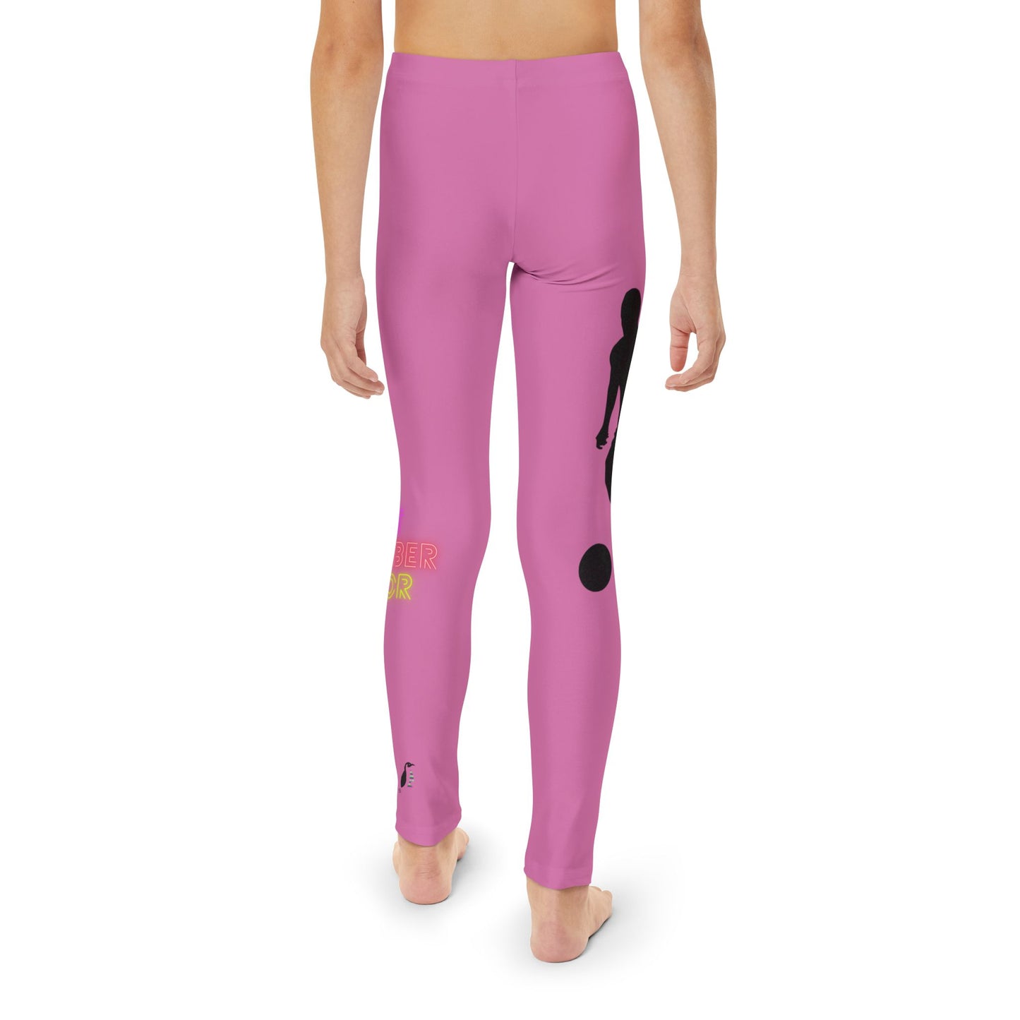 Youth Full-Length Leggings: Soccer Lite Pink