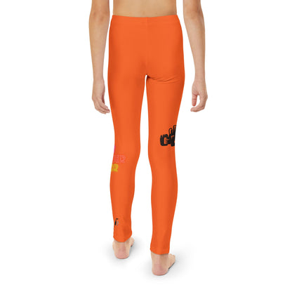 Youth Full-Length Leggings: Racing Orange