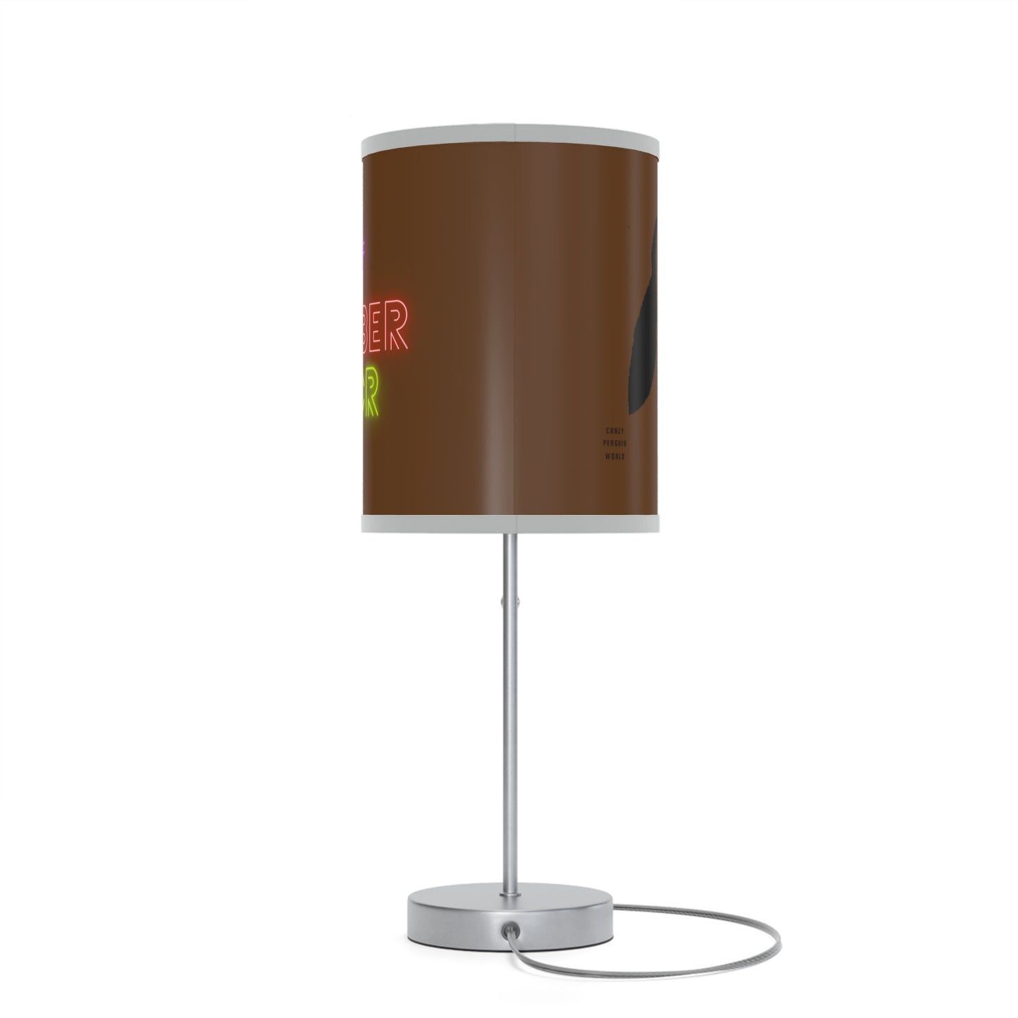 Lamp on a Stand, US|CA plug: Crazy Penguin World Logo Brown