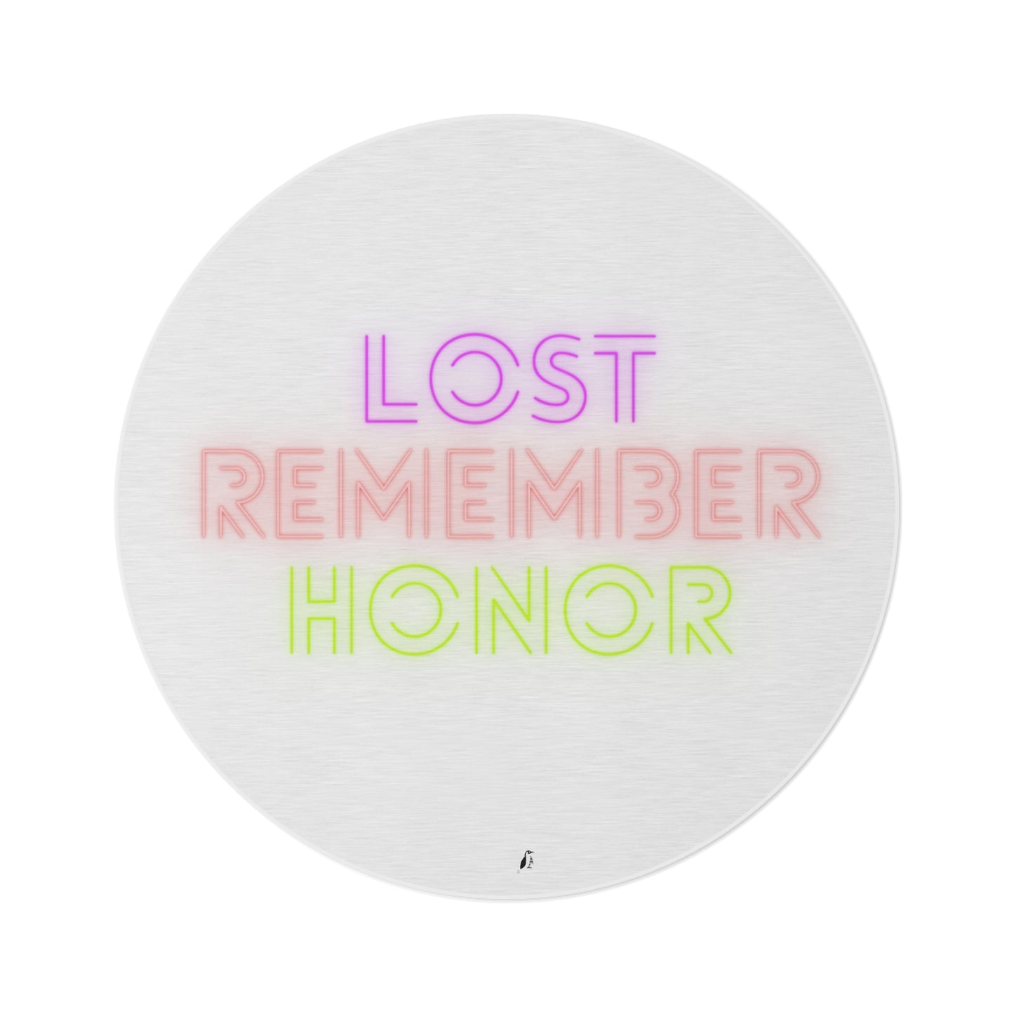 Round Rug: Lost Remember Honor White