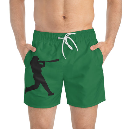 Swim Trunks: Baseball Dark Green