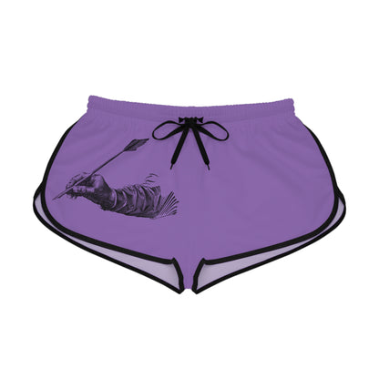 Women's Relaxed Shorts: Writing Lite Purple