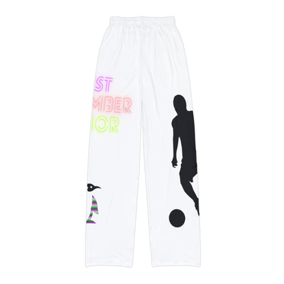 Kids Pajama Pants: Soccer White