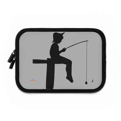 Laptop Sleeve: Fishing Lite Grey