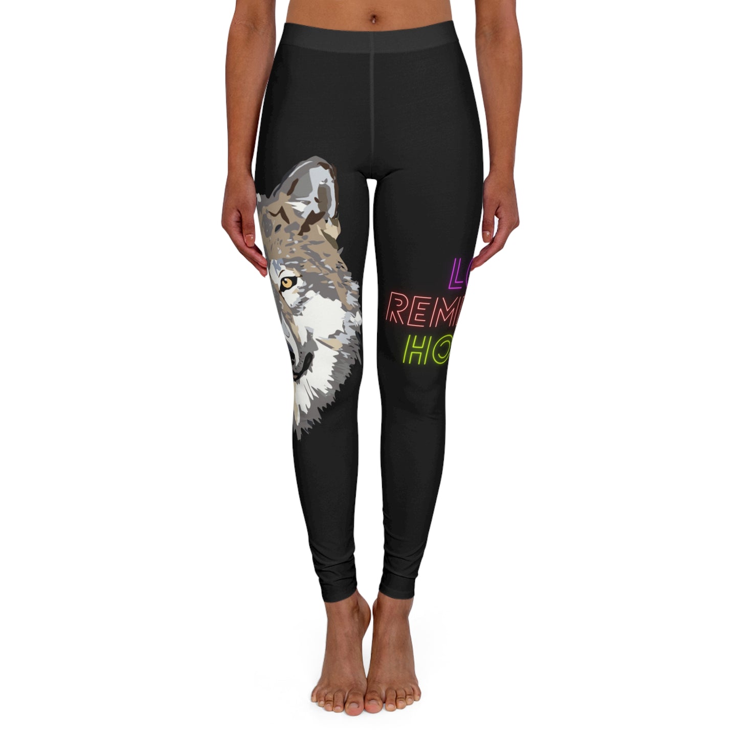 Women's Spandex Leggings: Wolves Black