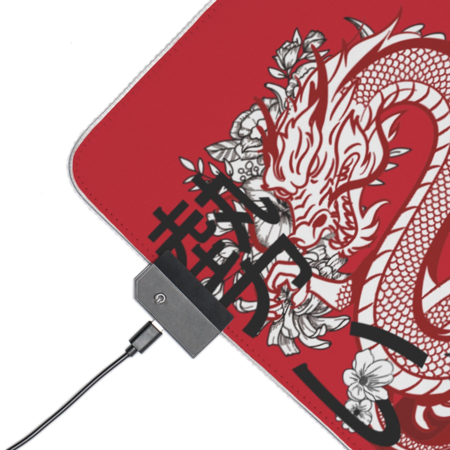 LED Gaming Mouse Pad: Dragons Dark Red