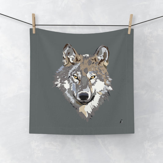 Face Towel: Wolves Dark Grey