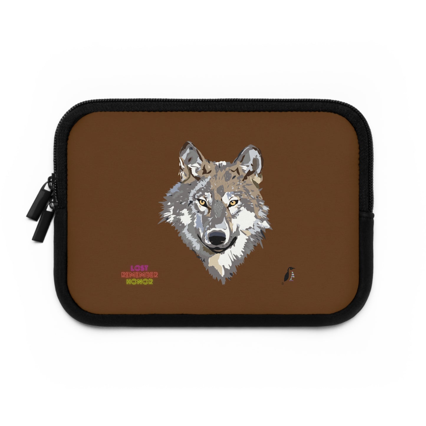 Laptop Sleeve: Wolves Brown