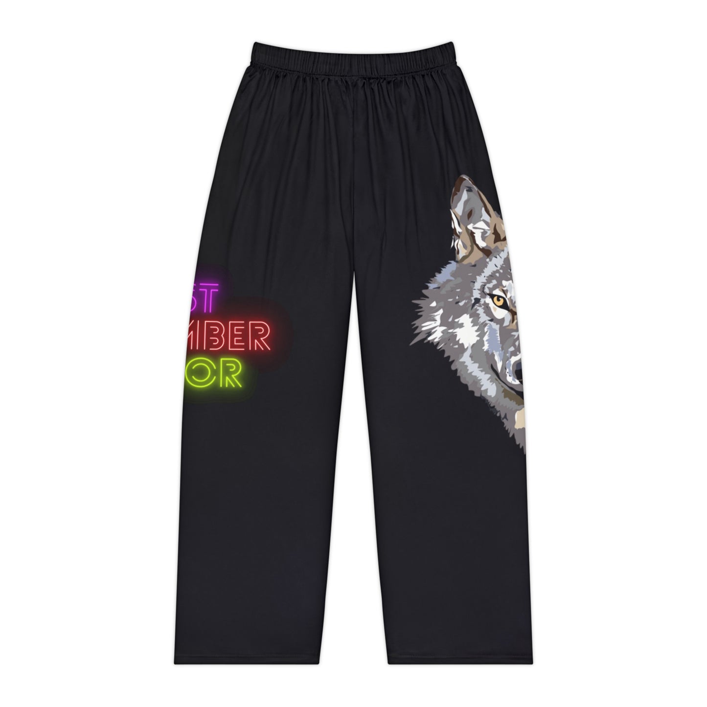 Pambabaeng Pajama Pantalon: Wolves Black 