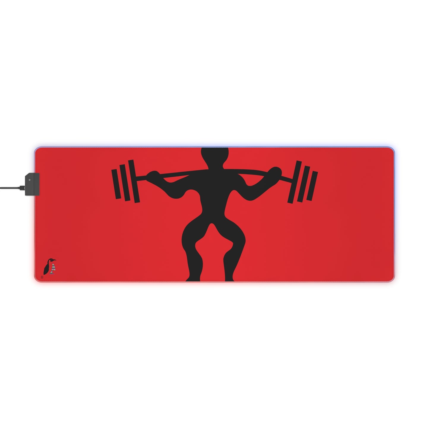 LED Gaming Mouse Pad: Weightlifting Red