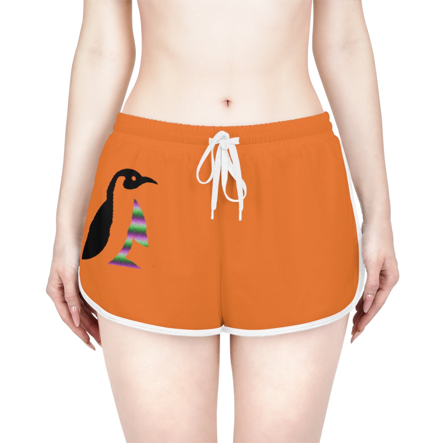 Women's Relaxed Shorts: Crazy Penguin World Logo Crusta