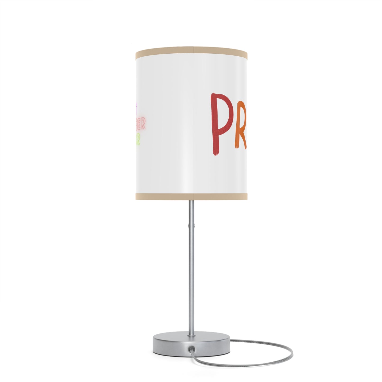 Lamp on a Stand, US|CA plug: LGBTQ Pride White 