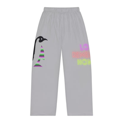 Women's Pajama Pants: Crazy Penguin World Logo Lite Grey