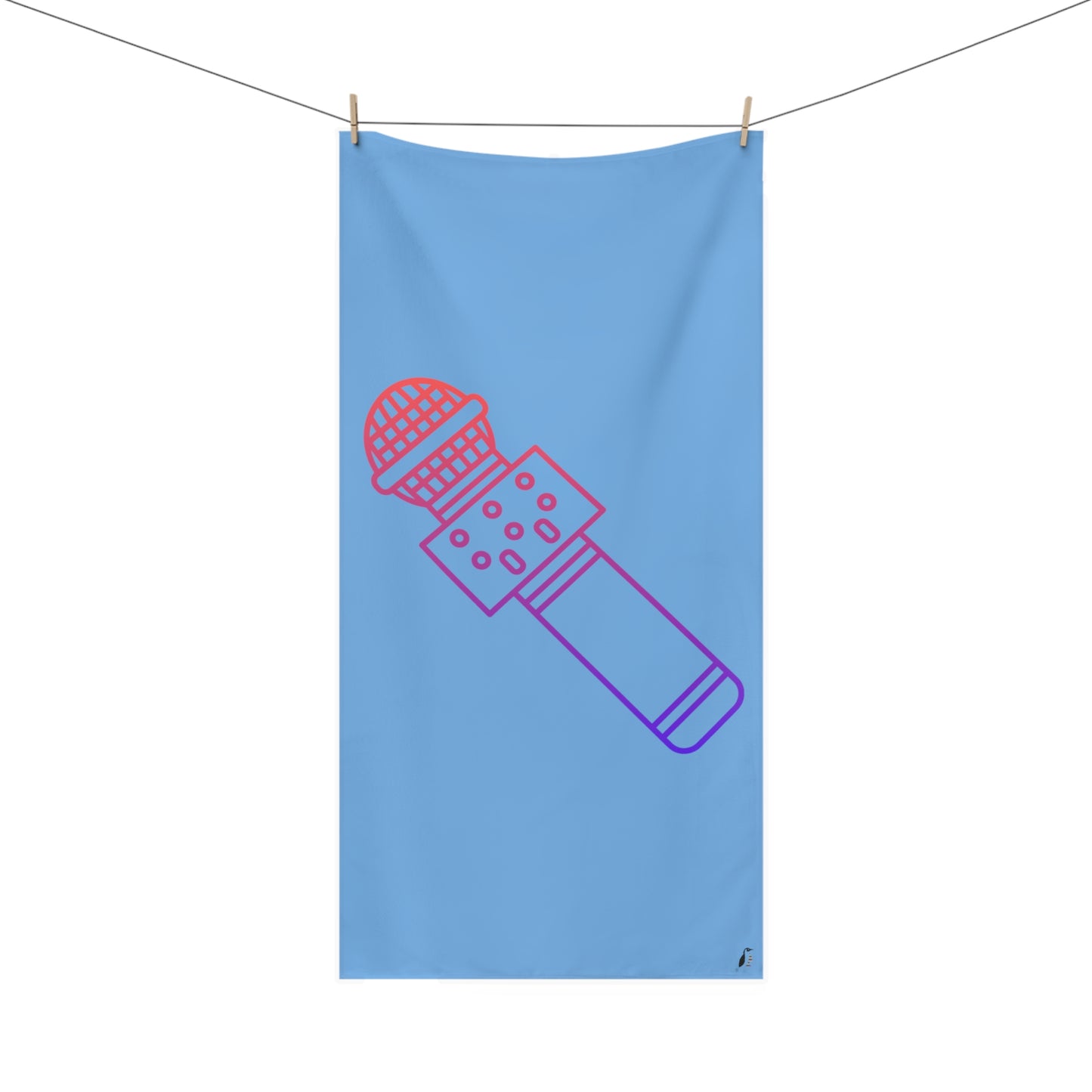 Mink-Cotton Towel: Music Lite Blue