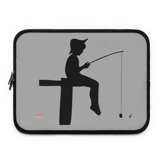 Laptop Sleeve: Fishing Lite Grey