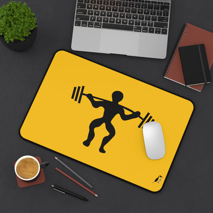 Desk Mat: Weightlifting Yellow