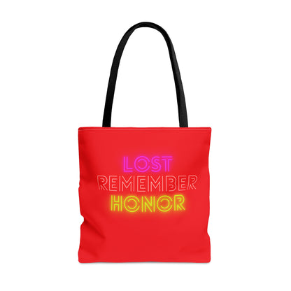 Tote Bag: Lost Remember Honor Red