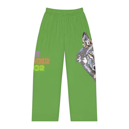 Women's Pajama Pants: Wolves Green