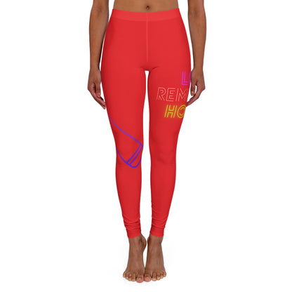 Women's Spandex Leggings: Music Red