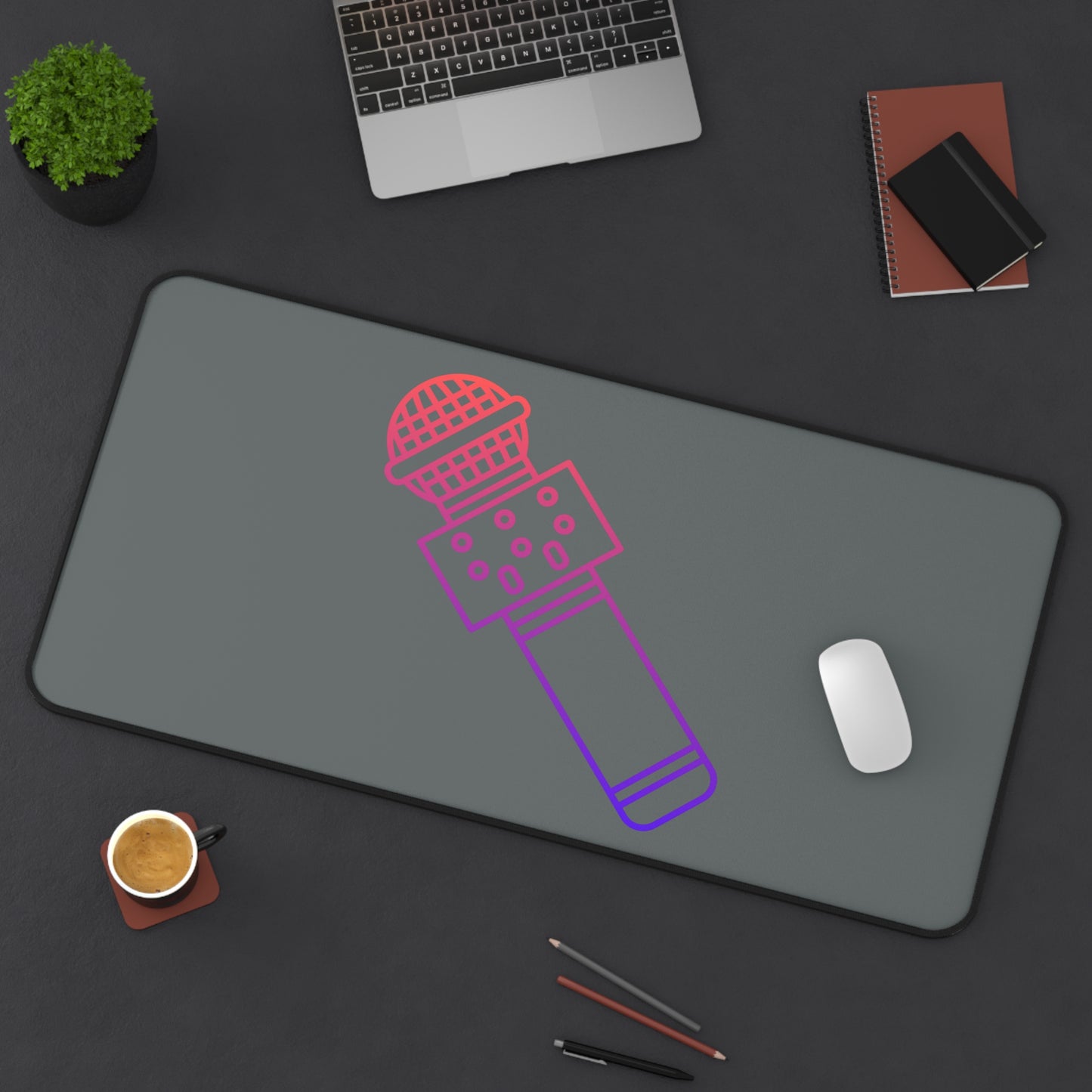 Desk Mat: Music Dark Grey