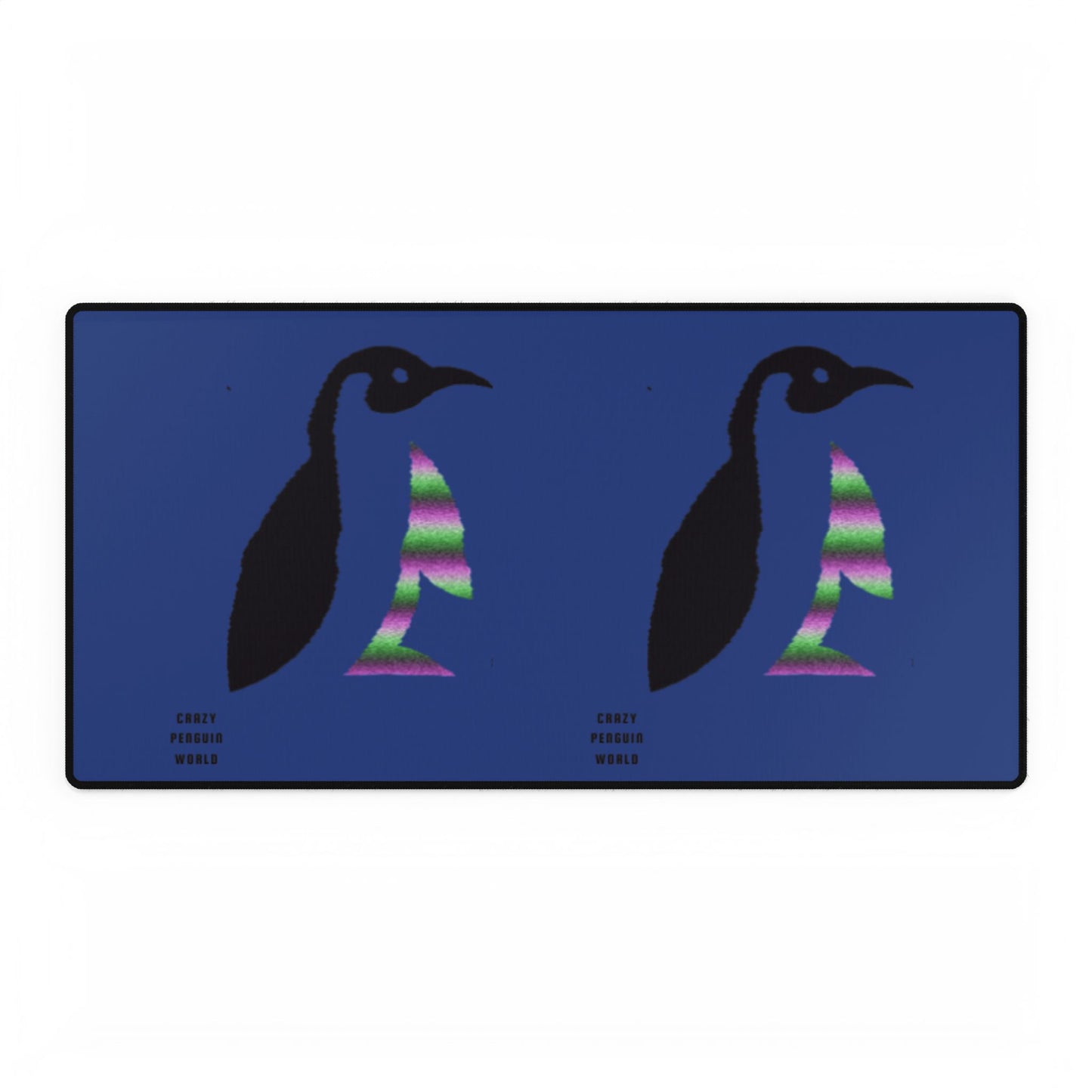 Desk Mats: Crazy Penguin World Logo Dark Blue