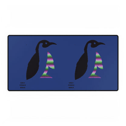 Desk Mats: Crazy Penguin World Logo Dark Blue