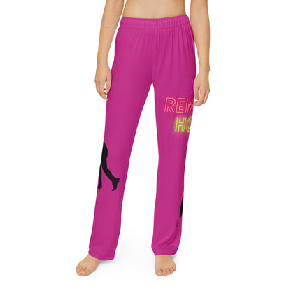 Kids Pajama Pants: Hockey Pink