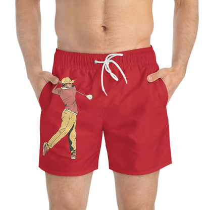 Swim Trunks: Golf Dark Red