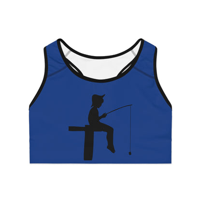 Sports Bra: Fishing Dark Blue