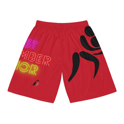 Basketball Shorts: Wrestling Dark Red